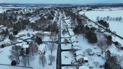 winter in american neighborhood