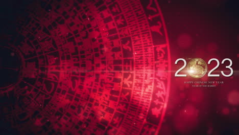 祝中國新年2023快樂,兔子年,也稱為春節,中國占星術兔子符號為背景裝飾