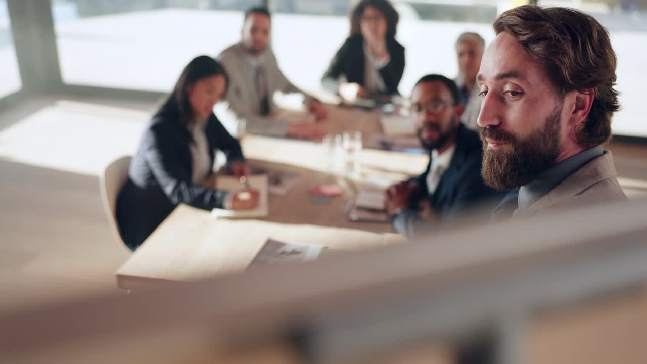 personas de negocios, orador o hombre en la presentación