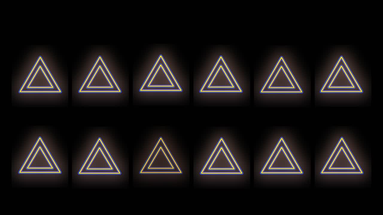 patrón geométrico de triángulos azul y amarillo neón