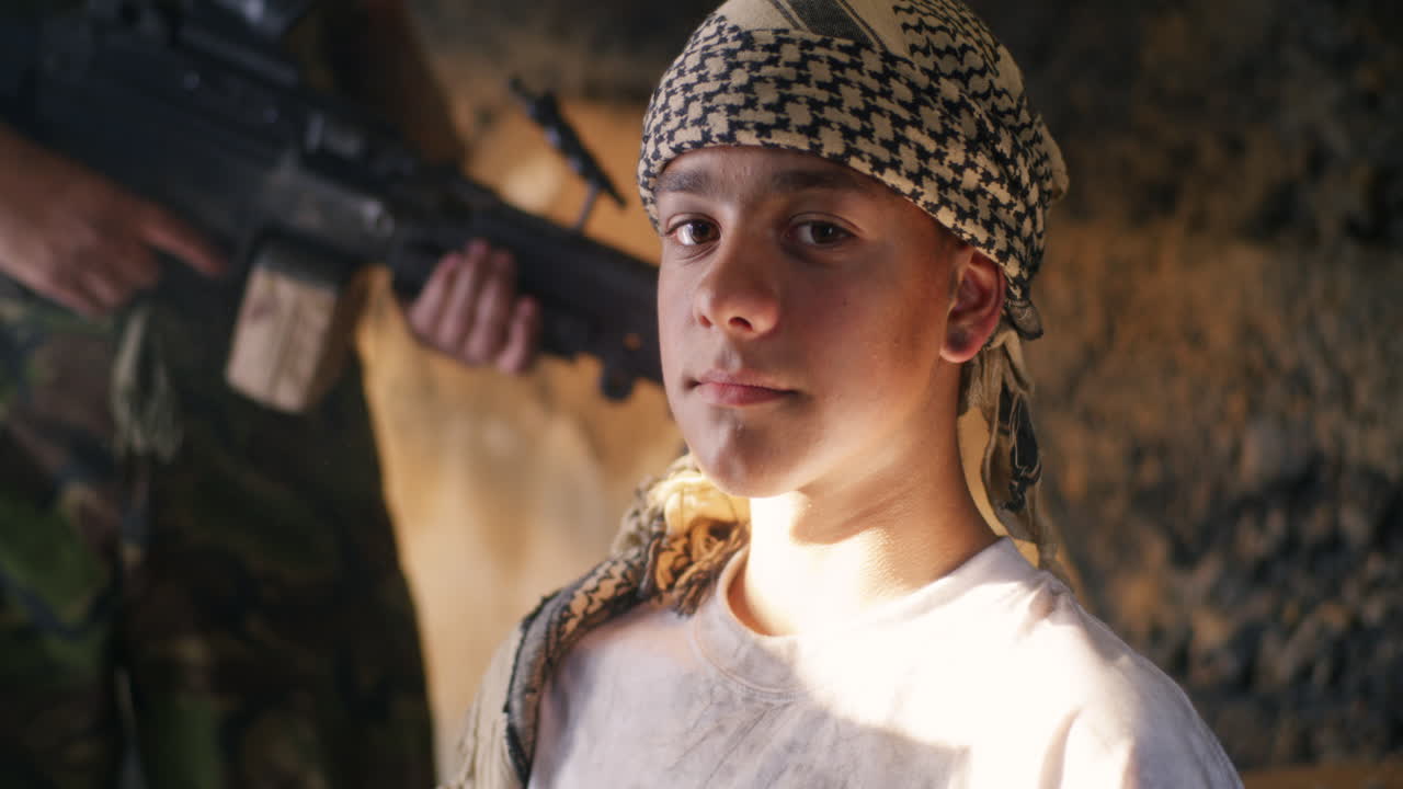 A child in a war zone