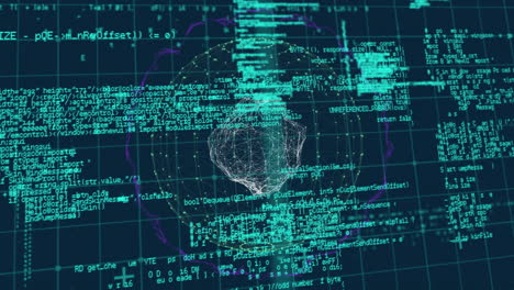 animación del globo con conexiones y procesamiento de datos