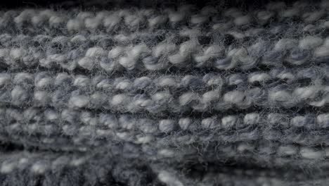 close-up of textured grey and white knitted fabric