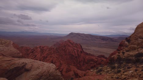 wide gimbal panning shot of the las vegas valley from the top of red rock canyon in nevada