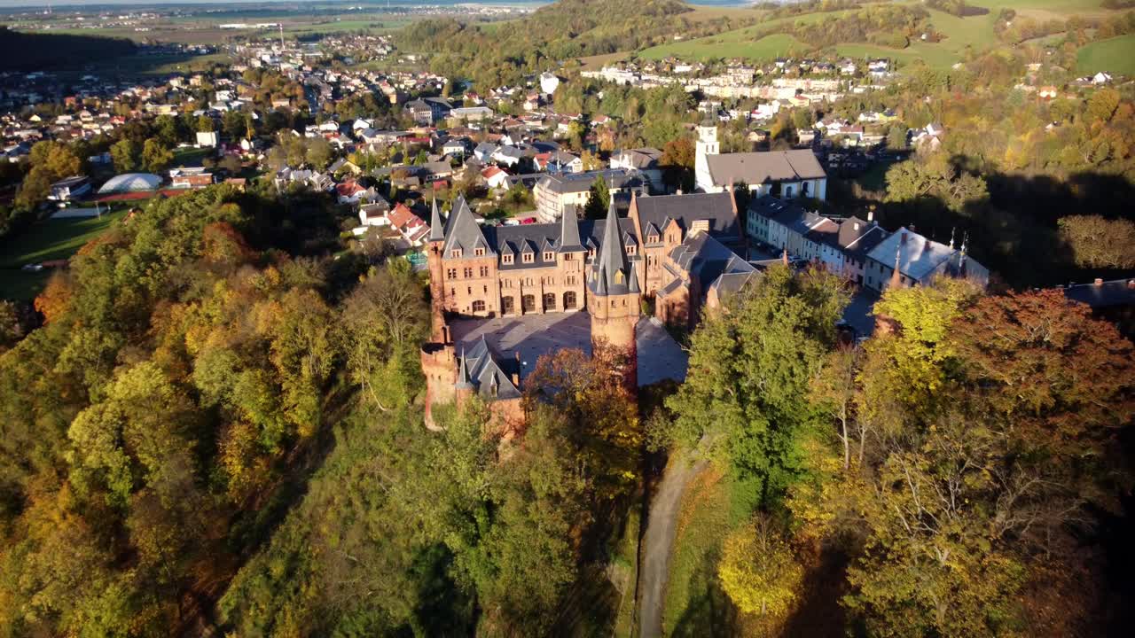 Neo-Gothic Red Castle, Hradec nad Moravic&iacute; In Czechia, Czech Republic