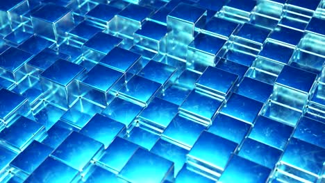 abstract blue metallic cubes