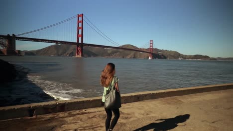 Woman-walking-in-San-Francisco-Bay-