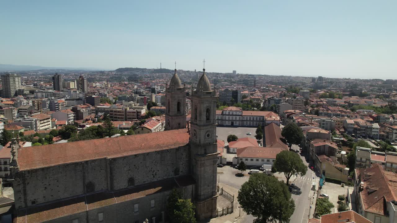 Aerial Lapa Church City of Porto, Portugal