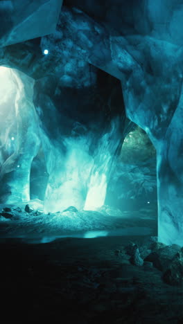 glowing ice cave