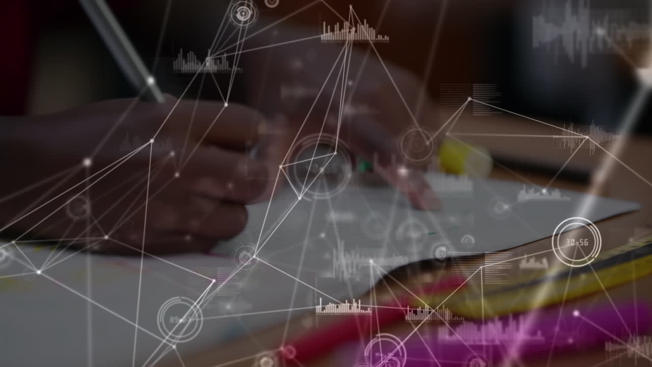 학교 아이들의 글쓰기를 통한 연결 네트워크의 애니메이션