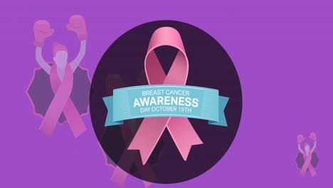 Animation-of-breast-cancer-awareness-text-over-pink-breast-cancer-ribbons