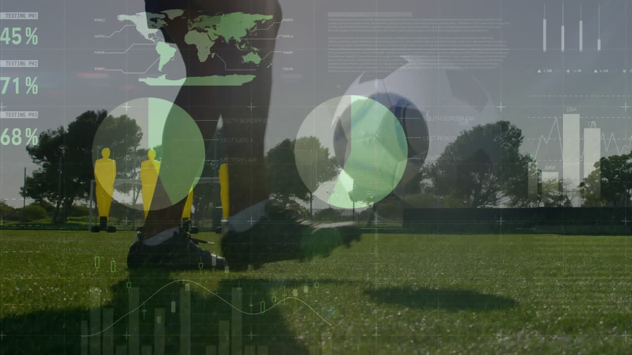 다양한 축구 선수에 대한 데이터 처리 애니메이션