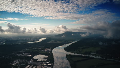 lookout mountain in morning with slow clouds over tennessee river chattanooga, tn