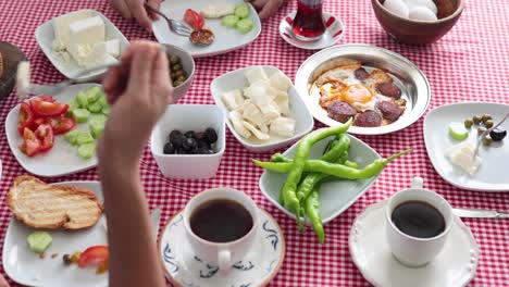 turkish breakfast table at home