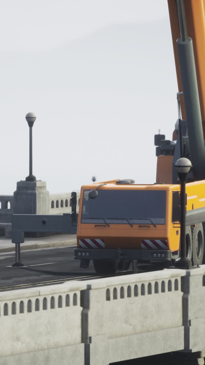 다리 에 있는 건설 크레인