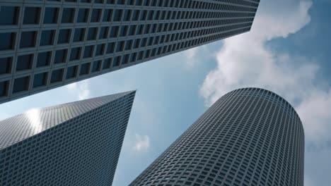 rotating city downtown skyscrapers