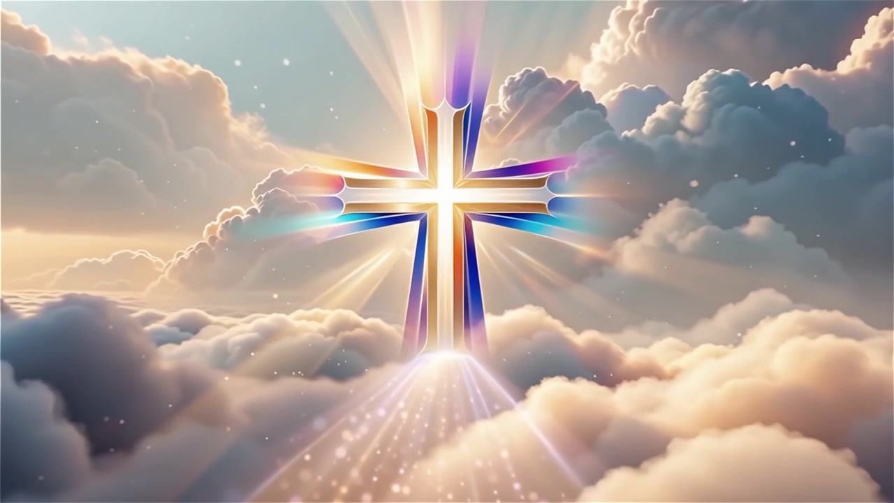 Christian Cross Heavenly Light Worship Background