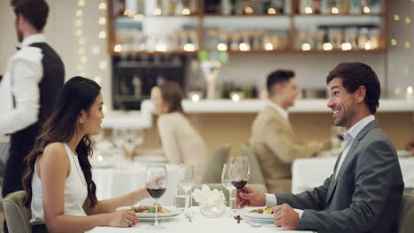 a happy young couple having a romantic date