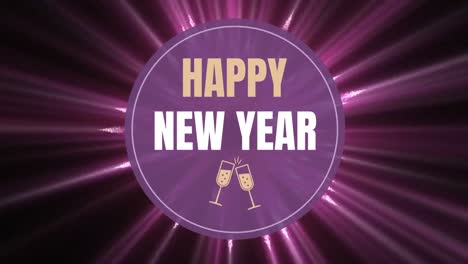 Purple-rotating-lights-against-New-Year-Sign-4k