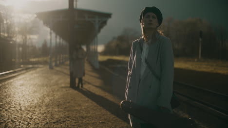 Thoughtful-Woman-Railway-Station