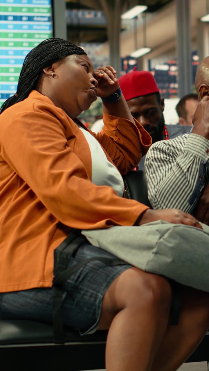 Exhausted people waiting for delayed express bus transportation
