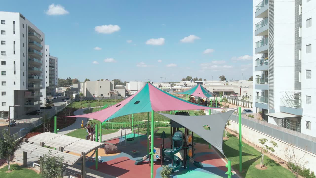 New Neighborhood With Kids Playgrounds at Southern District City Netivot
