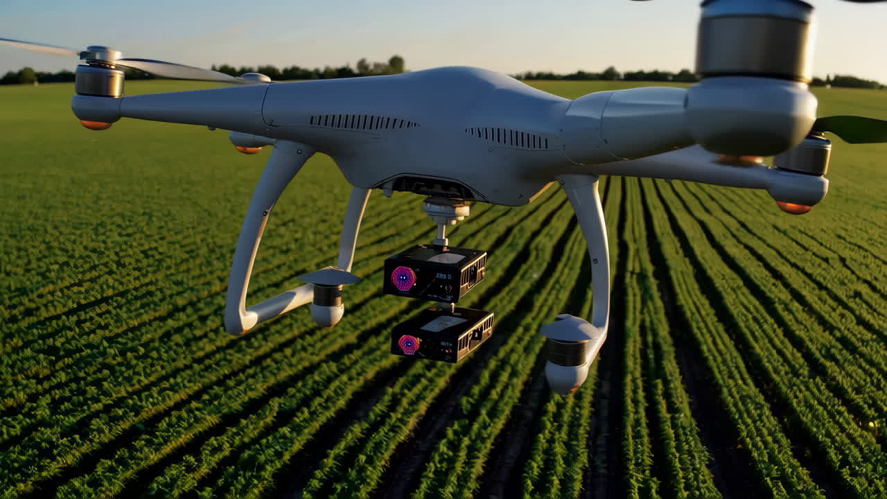 Drone Inspecting Crops