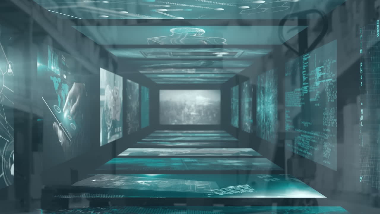 창고 위의 화면에서 다양한 데이터의 애니메이션