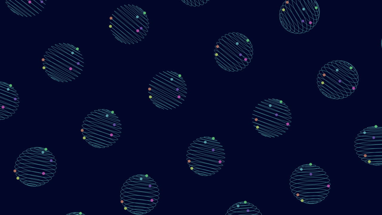 Colorful circles seamless pattern on dark background