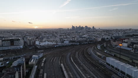 Aerial-sweep:-Paris'-train-stations,-gateways-to-history-and-continental-adventu