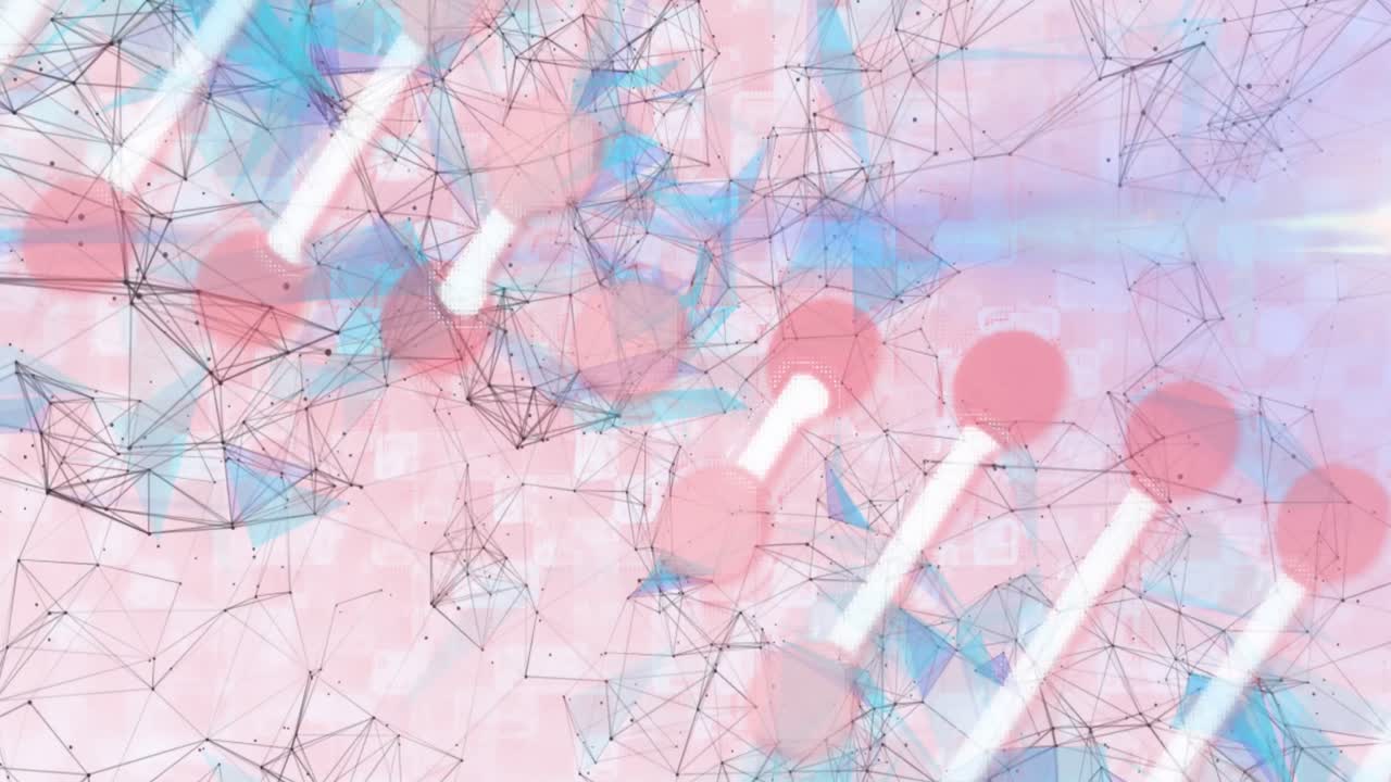 연결 네트워크에 대항하여 회전하는 dna 구조