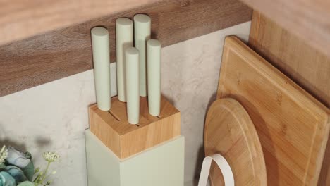 kitchen knife set and cutting boards