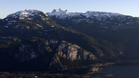 the chief rock, squamish, bc, canada, aerial shot