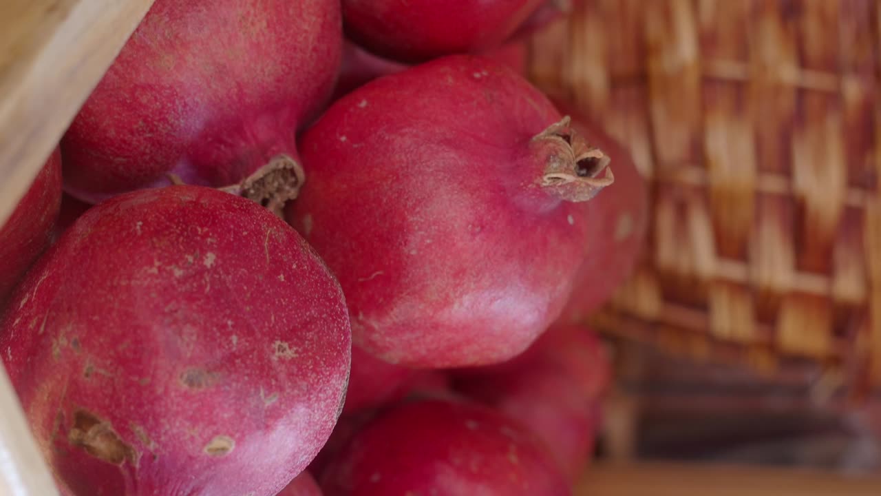 Pomegranates in a basket