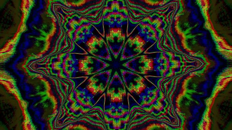 Colorful ornamental cyberpunk trendy iridescent background. Creative transformations for your video