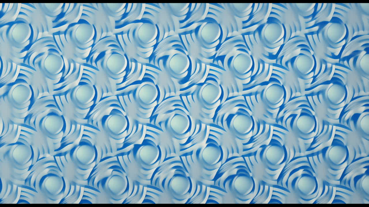 Animation of spiral blue shapes moving on blue background