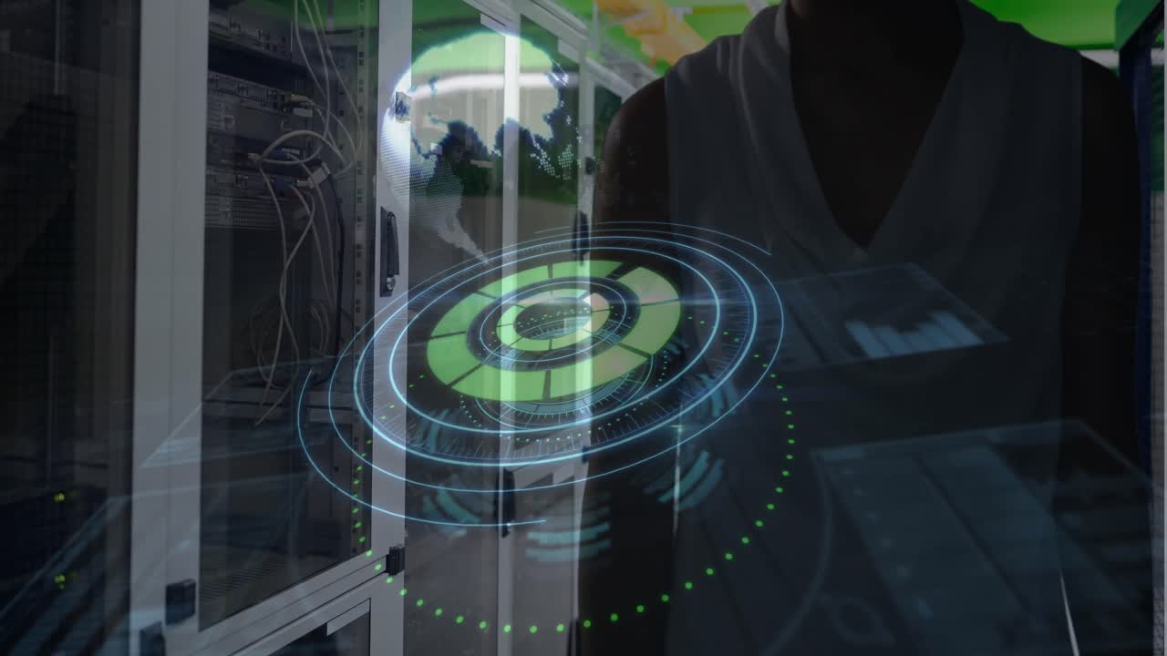 Working in a server room 4k