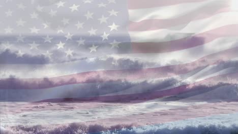 Animation-of-flag-of-united-states-blowing-over-seascape