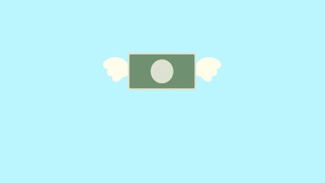 an animation of money with feathers flying in the air
