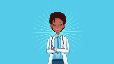 afro female doctor professional character animation
