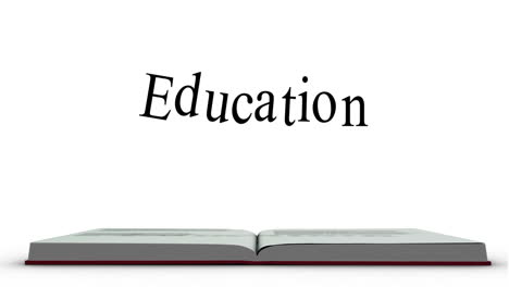 the word education appearing from a red book