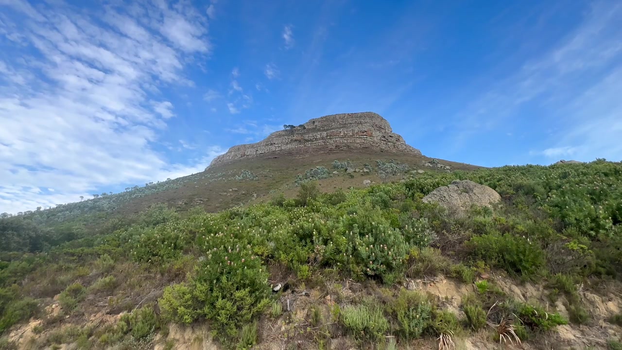 Lion's Head mountain rising against a vibrant blue sky in Cape Town. South Africa.