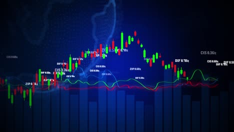 stock market, economic graph with diagrams, business and financial loop background.