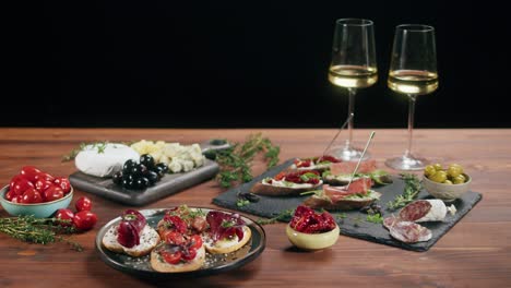 appetizers and wine