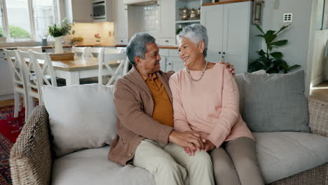 home, face and senior couple with love