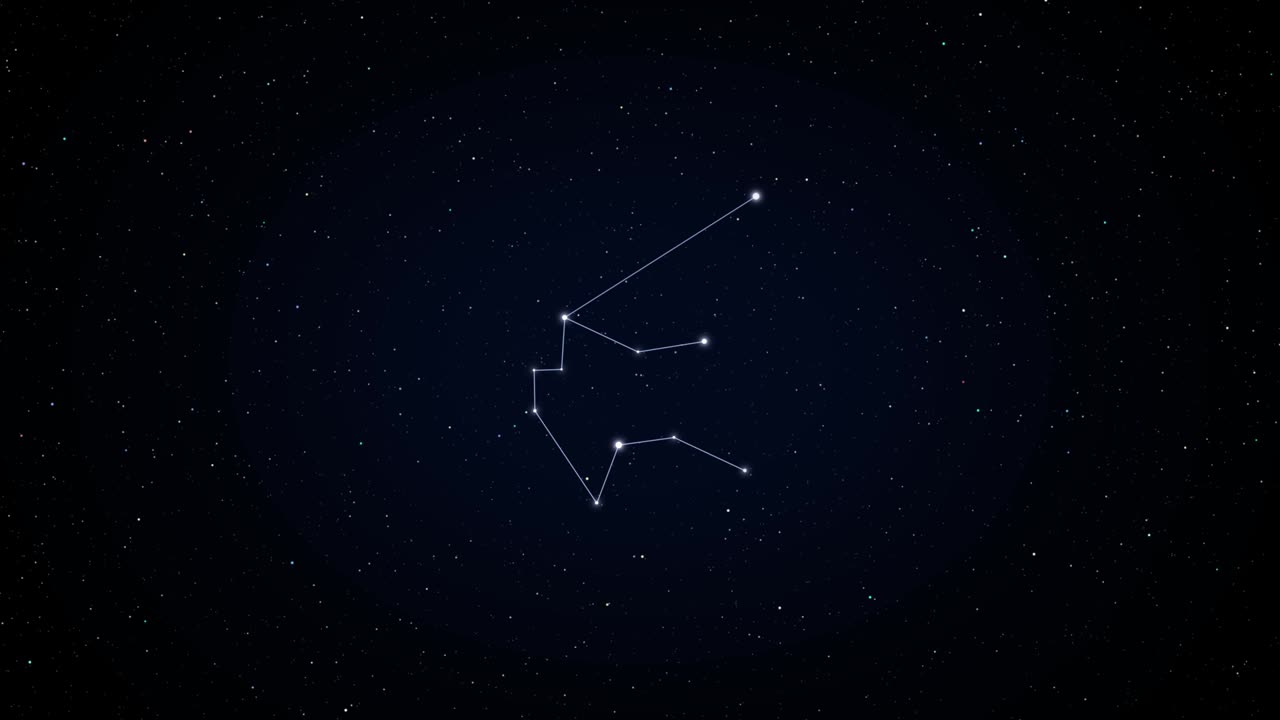 Aquarius. Zodiac constellation animation. 4k resolution. Seamless loop.