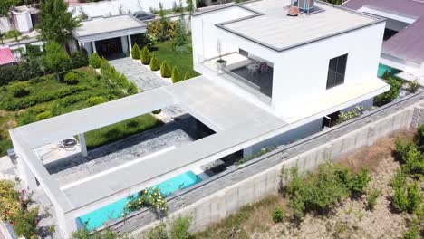 modern house minimal architecture design white color building in tropical forest climate contemporary architecture minimal art in construction swimming pool open air rooftop garden countryside villa