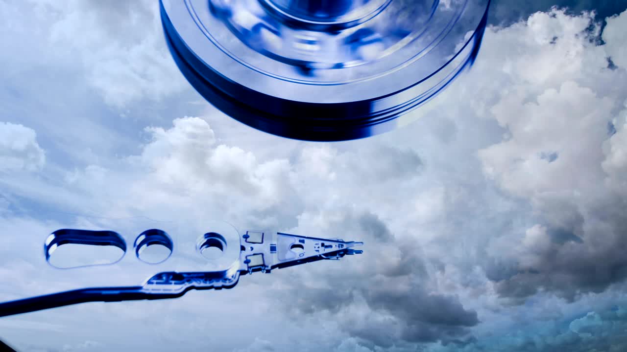 시네마그래프, 하드 디스크 드라이브, 클라우드의 타임 스, 클라우드 스토리지의 개념, 비디오 루프