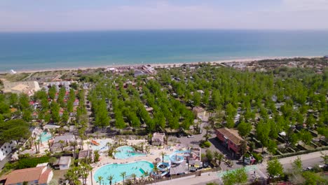 camping at the ocean with a waterpark on the enterence in marseillan, france