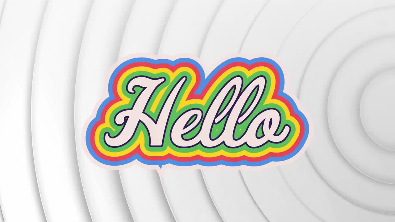 색 배경에 동심 원 위에 안하세요 텍스트 배너의 애니메이션